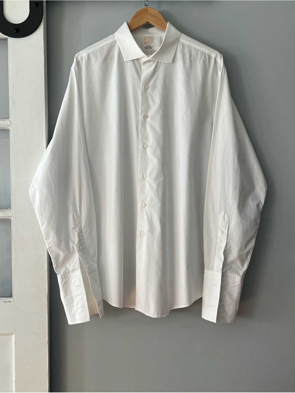 VTG Brooks Brothers Golden Fleece Sea Island Cotton Sz 17.5x36 White Dress Shirt